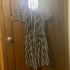 Marie Nicole Clothing company black and white striped romper (shorts)